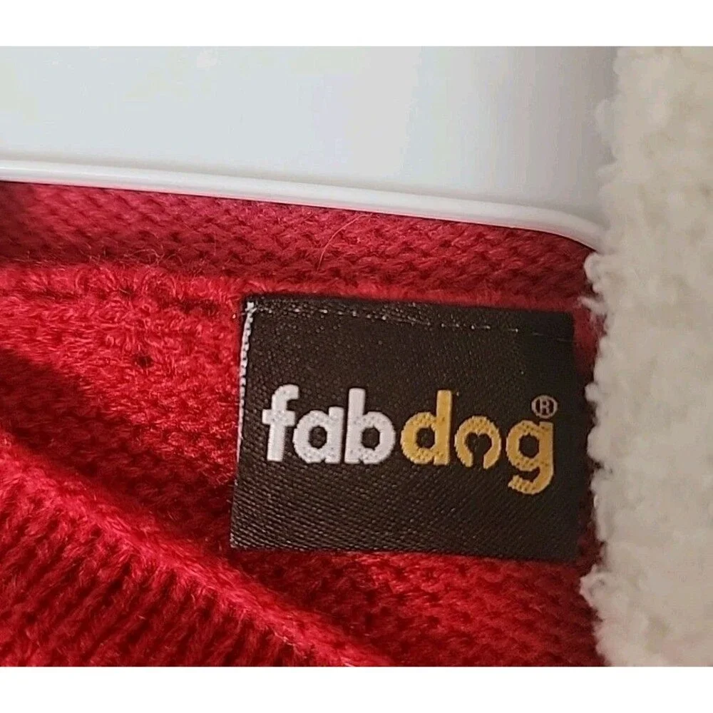 FABDOG Santa Claus Puppy Dog Sweater Santa Suite Hoody Size Large